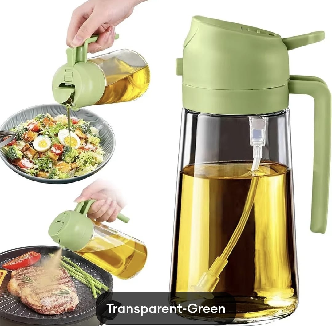 Kitchen Glass Oil Sprayer Bottle | 2‑in‑1 Olive Oil Dispenser |
